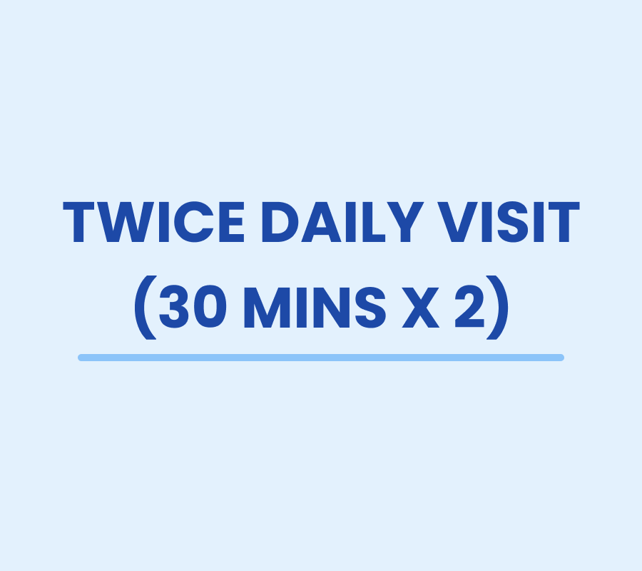 Twice daily visit (30 mins x 2)
